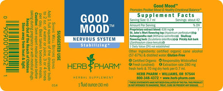 Herb Pharm Good Mood Liquid Herbal Formula with St. John's Wort 2 Fl.Oz.