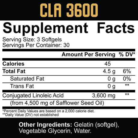 5% Nutrition Core CLA Supplement 3600Mg. 90 Capsulas Blandas
