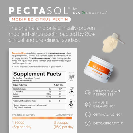 EcoNugenics PectaSol Modified Citrus Pectin Powder 150Gr.