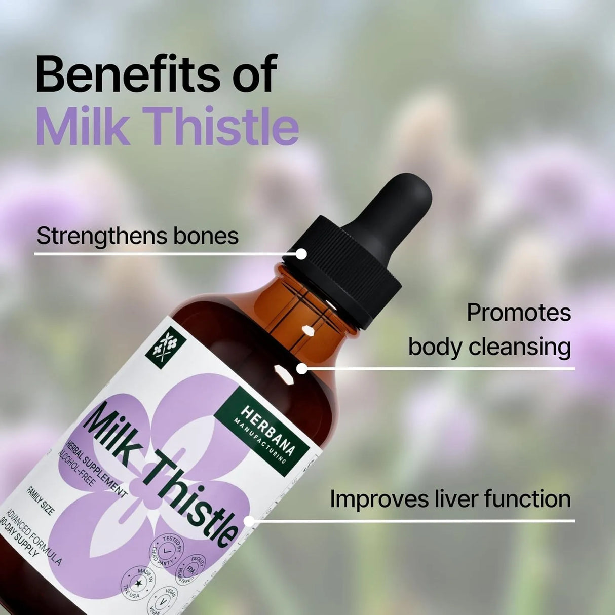 HERBANA - HERBANA Milk Thistle Liquid Extract 4 Fl.Oz. - The Red Vitamin MX - Suplementos Alimenticios - {{ shop.shopifyCountryName }}