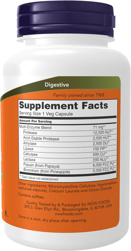 NOW Supplements Plant Enzymes 120 Capsulas