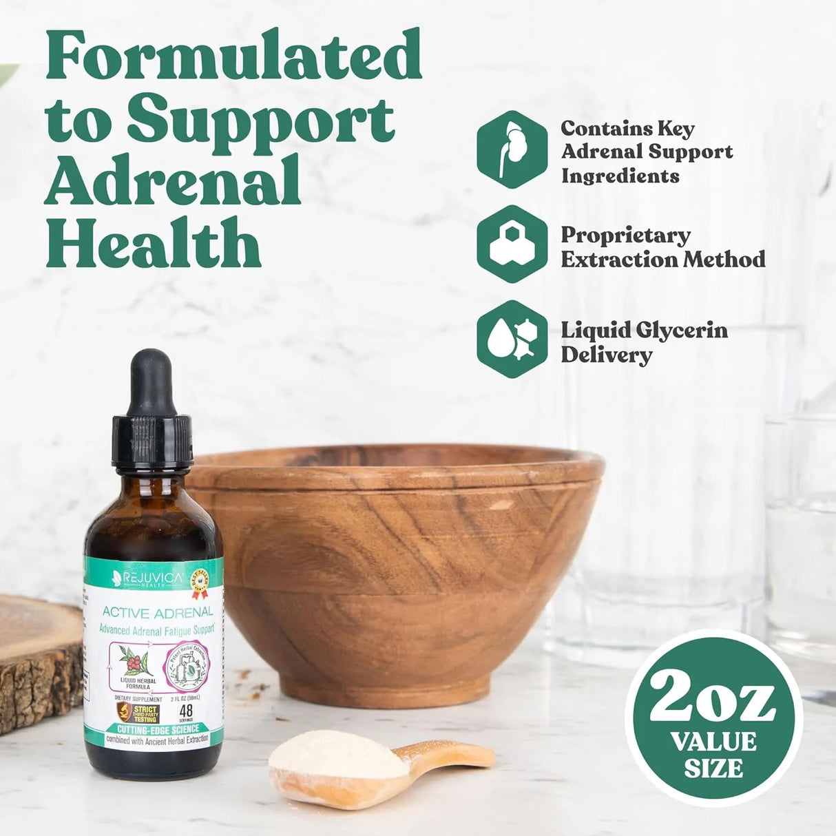 REJUVICA HEALTH - Rejuvica Health Active Adrenal Advanced Adrenal Support Tincture 2 Fl.Oz. - The Red Vitamin MX - Suplementos Alimenticios - {{ shop.shopifyCountryName }}