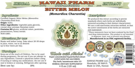Hawaii Pharm Bitter Melon Alcohol-Free Liquid Extract 2 Fl.Oz.