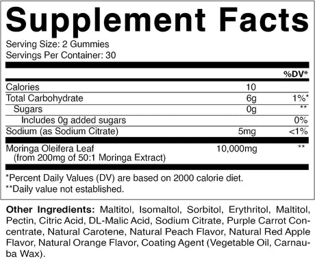 Vitamatic Sugar Free Moringa Gummies 10,000Mg. 60 Gomitas