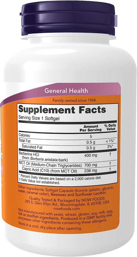 NOW Supplements Berberine Glucose Support 90 Capsulas Blandas