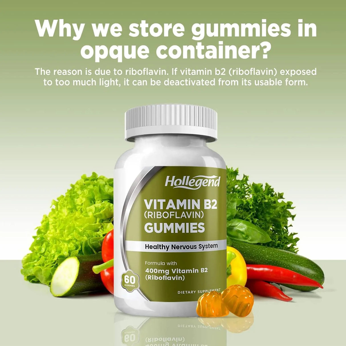HOLLEGEND - HOLLEGEND Vitamin B2 Gummies Riboflavin 400Mg. 60 Gomitas 2 Pack - The Red Vitamin MX - Suplementos Alimenticios - {{ shop.shopifyCountryName }}