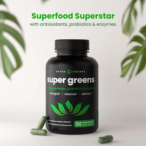 NUTRACHAMPS - NutraChamps Super Greens 150 Capsulas - The Red Vitamin MX - Suplementos Alimenticios - {{ shop.shopifyCountryName }}