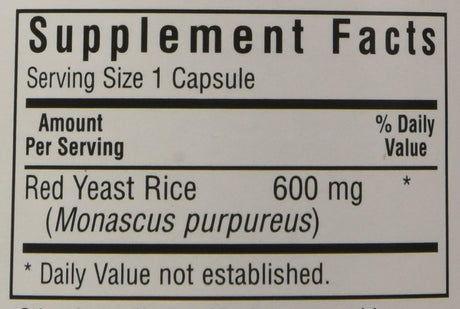 BlueBonnet Red Yeast Rice Supplement 600Mg. 60 Capsulas
