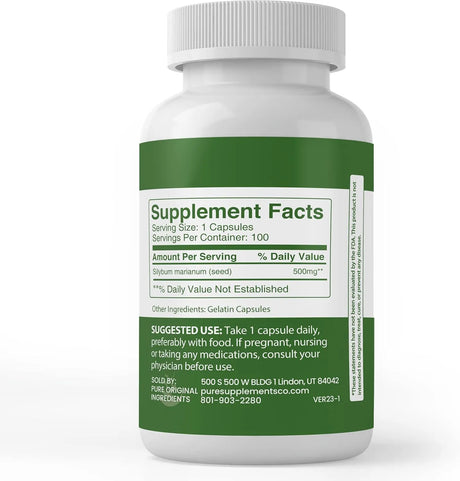 PURE ORIGINAL INGREDIENTS - Pure Original Ingredients Milk Thistle 100 Capsulas - The Red Vitamin MX - Suplementos Alimenticios - {{ shop.shopifyCountryName }}