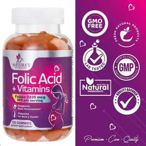 Nature's Nutrition Folic Acid Prenatal Multivitamin 120 Gomitas