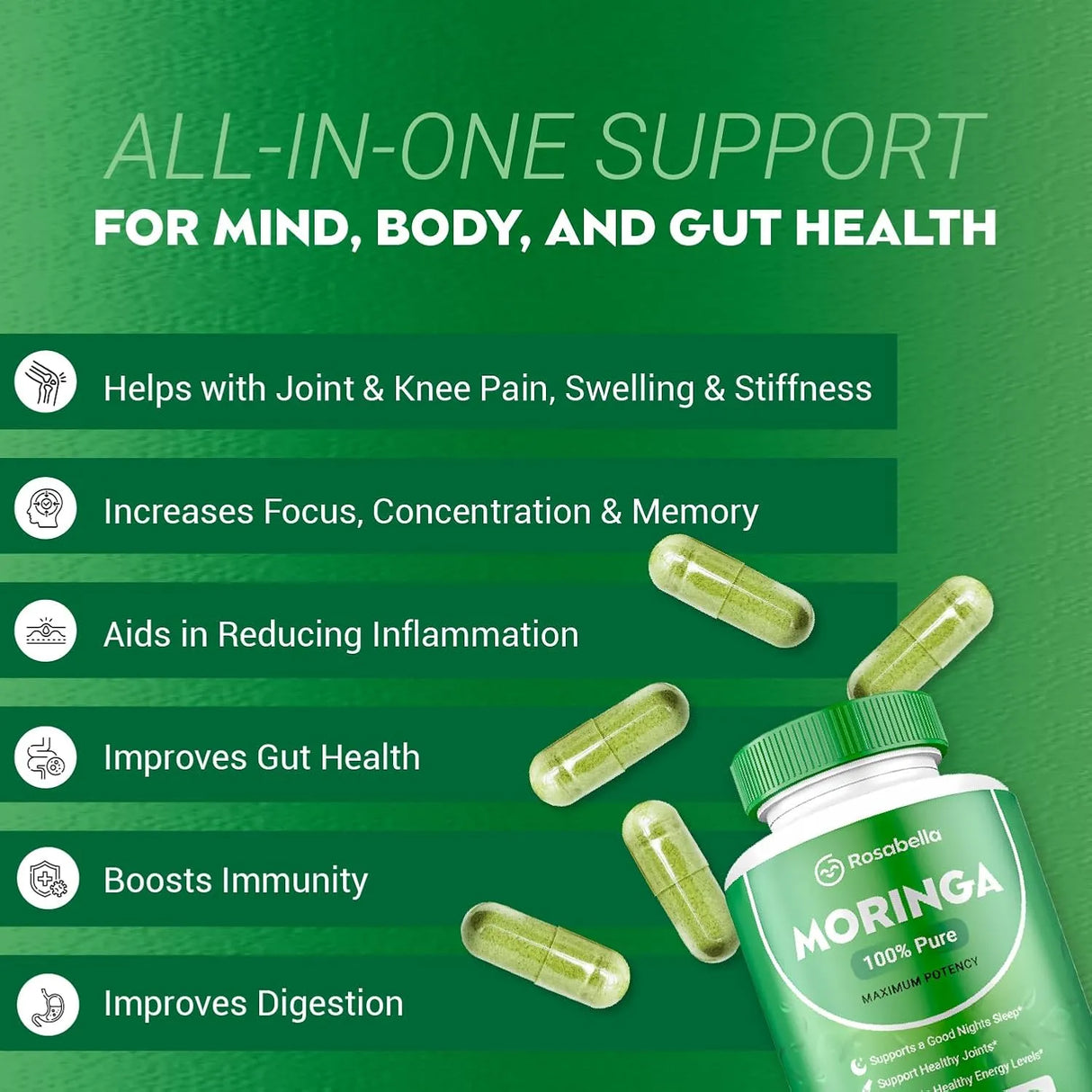 ROSABELLA - Rosabella Moringa 60 Capsulas - The Red Vitamin MX - Suplementos Alimenticios - {{ shop.shopifyCountryName }}