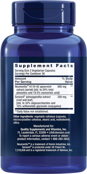 Life Extension Ashwagandha Plus Calm & Focus 60 Capsulas