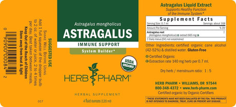 Herb Pharm Certified Organic Astragalus Liquid Extract 120Ml.