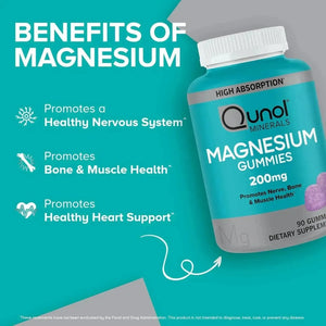 QUNOL - Qunol Magnesium Gummies for Adults 200Mg. 90 Gomitas - The Red Vitamin MX - Suplementos Alimenticios - {{ shop.shopifyCountryName }}