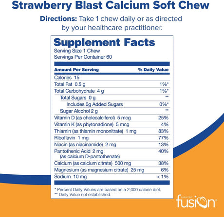Bariatric Fusion Calcium Citrate & Energy Soft Chew 60 Masticables