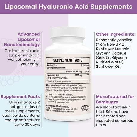 Sambugra Liposomal Hyaluronic Acid 1000Mg. 60 Capsulas