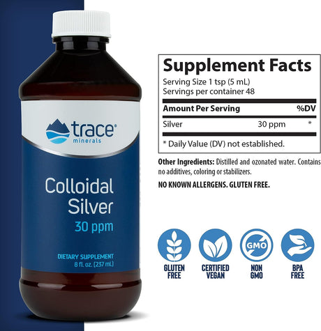 Trace Minerals Colloidal Silver Liquid 30 PPM 237Ml.