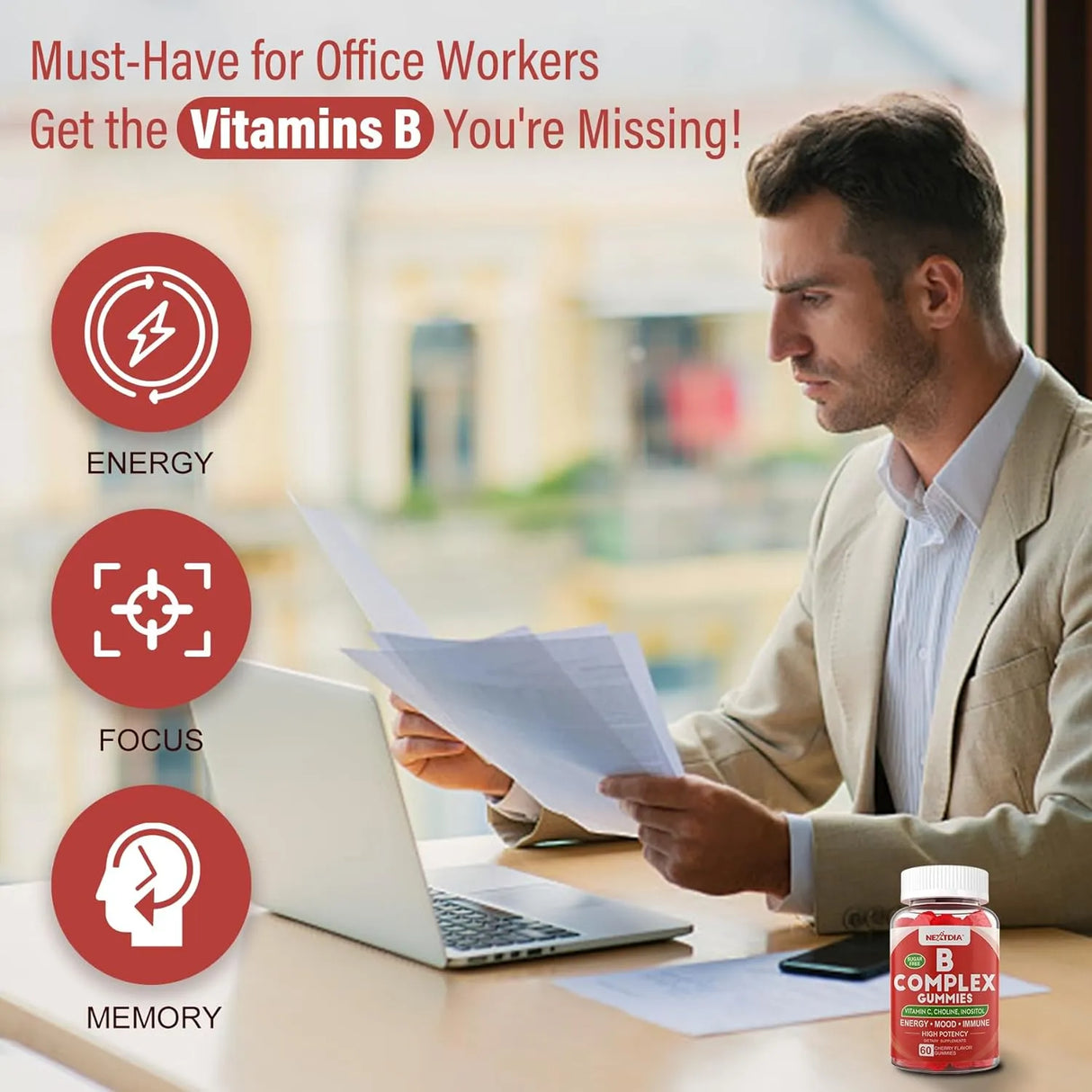 NEXTDIA - Nextdia Vitamin B Complex Gummies 60 Gomitas 2 Pack - The Red Vitamin MX - Suplementos Alimenticios - {{ shop.shopifyCountryName }}