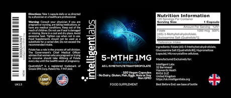 Intelligent Labs 1Mg. 5-MTHF Methylfolate 120 Capsulas