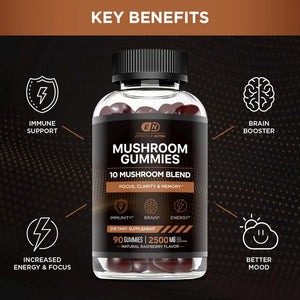 EFFECTIVE NUTRA - EFFECTIVE NUTRA Mushroom Gummies 2500Mg. 10 Blend 90 Gomitas - The Red Vitamin MX - Suplementos Alimenticios - {{ shop.shopifyCountryName }}