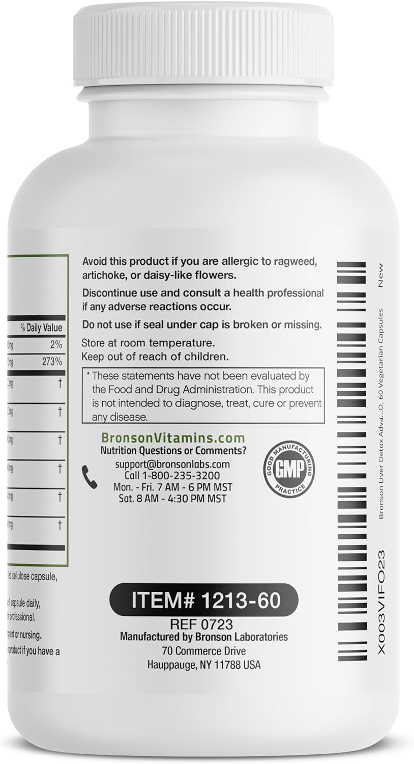 Bronson Liver Detox Advanced Detox & Cleansing Formula 60 Capsulas