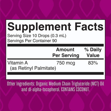 MaryRuth’s USDA Organic Vitamin A Liquid Drops 30Ml.