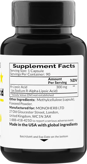 MONOHERB R-Lipoic Acid 300Mg. 60 Capsulas