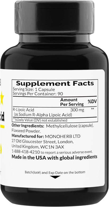 MONOHERB R-Lipoic Acid 300Mg. 60 Capsulas