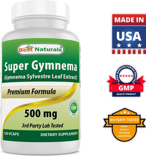 Best Naturals Gymnema Sylvestre Extract 500Mg. 120 Capsulas 2 Pack