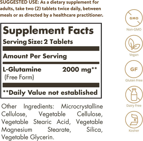 Solgar L-Glutamine 1000Mg. 60 Tabletas
