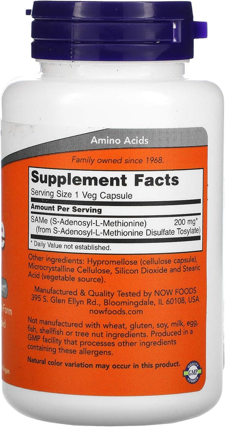 NOW Supplements SAMe 200Mg. 60 Capsulas