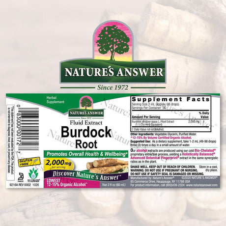 Nature's Answer Burdock Root Extract 2 Fl.Oz.