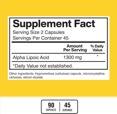 American Standard Supplements Alpha Lipoic Acid 1300Mg. 90 Capsulas