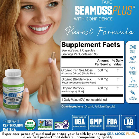 Power By Naturals Sea Moss Plus 60 Capsulas