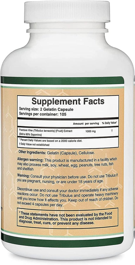 Double Wood Supplements Tribulus Terrestris for Men 210 Capsulas