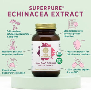 PURE SYNERGY - PURE SYNERGY SuperPure Echinacea Extract 60 Capsulas - The Red Vitamin MX - Suplementos Alimenticios - {{ shop.shopifyCountryName }}