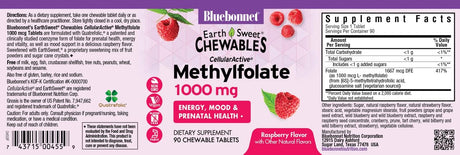 BlueBonnet Earth Sweet Cellular Active Methylfolate 1000mcg 90 Tabletas