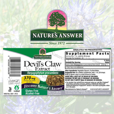 Nature's Answer Devil's Claw Root Alcohol Free Extract 30Ml.