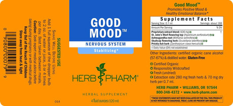 Herb Pharm Good Mood Liquid Herbal Formula with St. John's Wort 4 Fl.Oz.