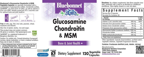 Bluebonnet Nutrition Glucosamine Chondroitin & MSM 120 Capsulas