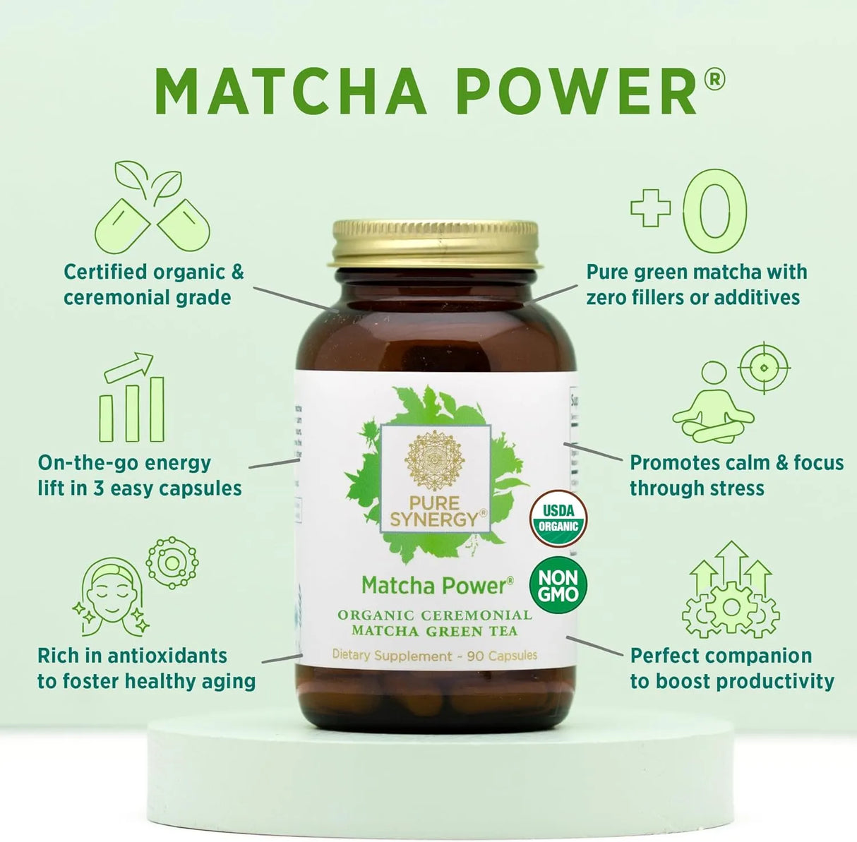 PURE SYNERGY - PURE SYNERGY Matcha Power 90 Capsulas - The Red Vitamin MX - Suplementos Alimenticios - {{ shop.shopifyCountryName }}