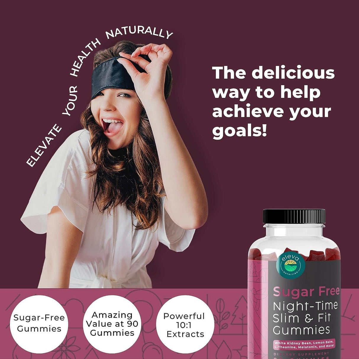 Eleva Nutrition Sugar-Free Night-Time Slimming Gummies 90 Gomitas