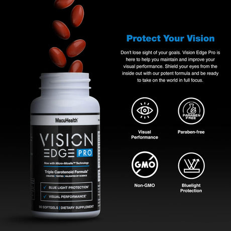 Macuhealth Vision Edge PRO Eye Supplement for Athletes 90 Capsulas Blandas