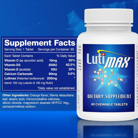 Lutimax Luteolin Complex w/Rutin 60 Tabletas Masticables