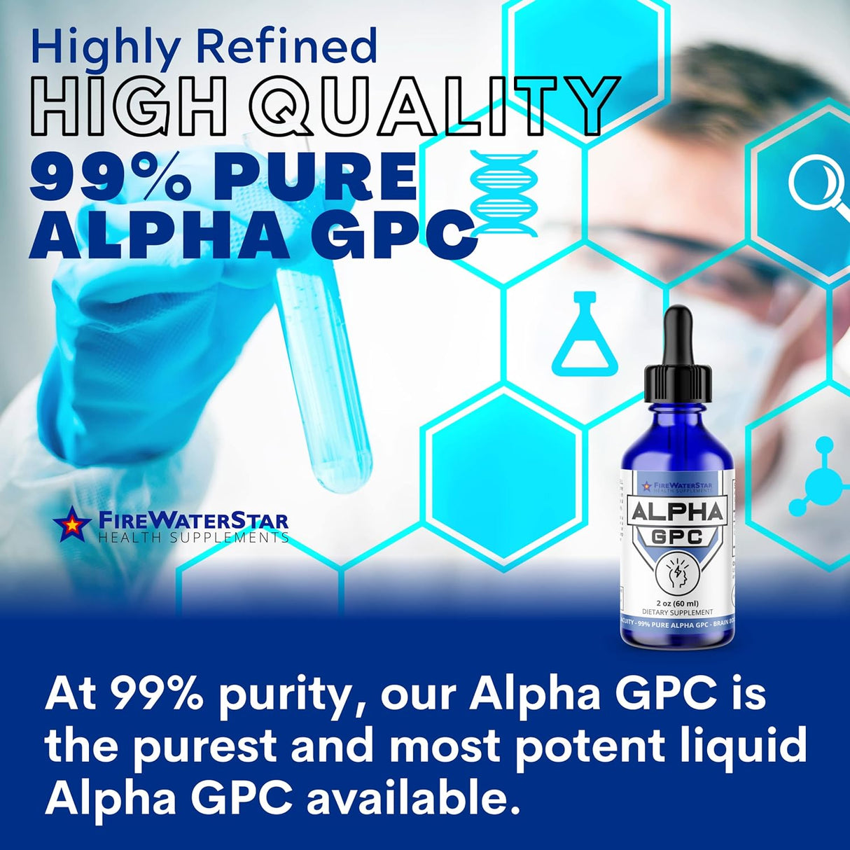 FireWaterStar Health Alpha GPC Liquid Drops 60Ml.