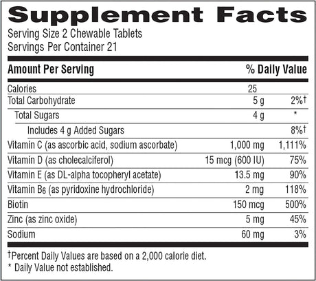 Emergen-C Immune+ Chewables 1000Mg. Vitamin C with Vitamin D 42 Tabletas Masticables