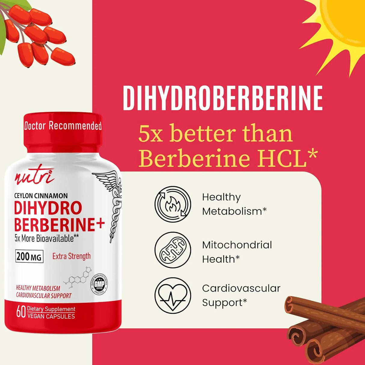 NATURE´S FUSIONS - Nature's Fusions Nutri Dihydroberberine 200Mg. 60 Capsulas - The Red Vitamin MX - Suplementos Alimenticios - {{ shop.shopifyCountryName }}