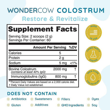 Wondercow Colostrum Powder Supplement 120Gr.