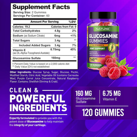 Built by Nature Glucosamine Gummies with Vitamin E 120 Gomitas