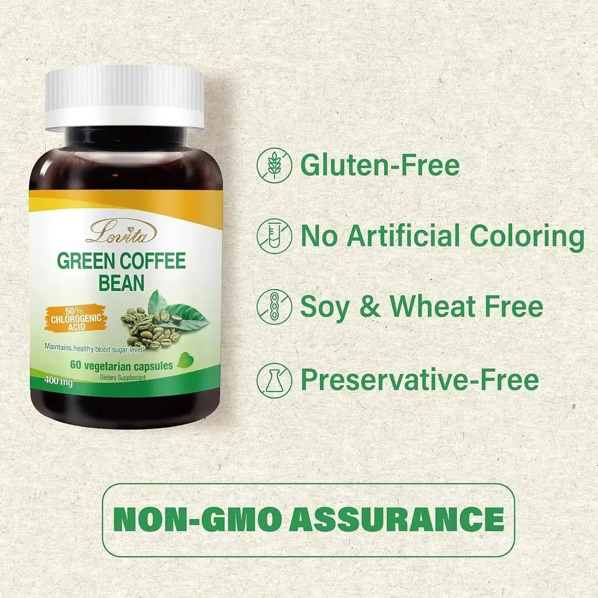 LOVITA - Lovita Green Coffee Bean Extract 1600Mg. 60 Capsulas - The Red Vitamin MX - Suplementos Alimenticios - {{ shop.shopifyCountryName }}